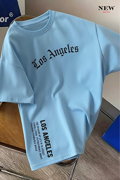 New Shine تي شيرت مطبوع للجنسين من لوس أنجلوس