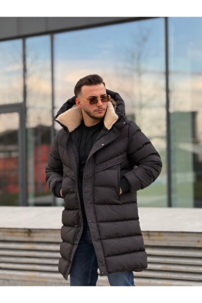 KINGAF Men's Long Filled Inflatable Coat