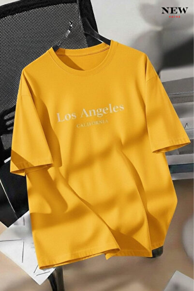 New Shine تي شيرت مطبوع للجنسين من لوس أنجلوس كاليفورنيا