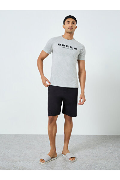 Styli Men Printed Knit T-Shirt and Shorts Set