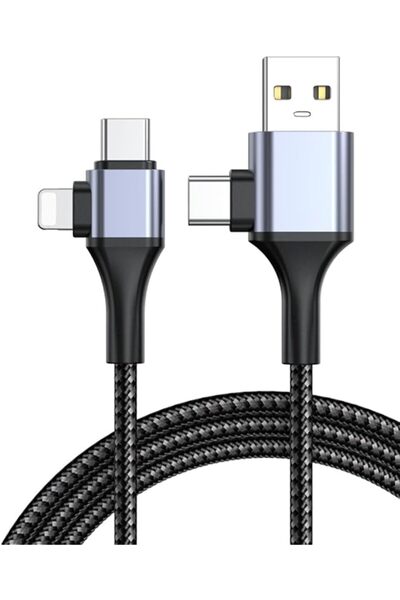 The Bros كابل USB-C بطول 6 أقدام - سلك شحن عالمي 4 في 1، شحن سريع PD من النوع...