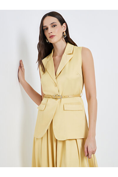 Styli Women Yellow Sleeveless Waistcoat Top