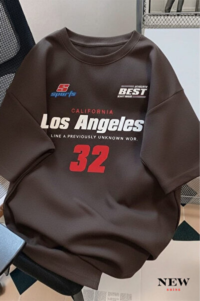 New Shine تي شيرت مطبوع للجنسين من لوس أنجلوس 32