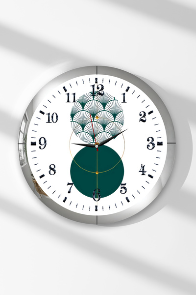 Zevahir Mobilya Dekorasyon Silver Framed Time Balance Themed Round Mdf Wall C...