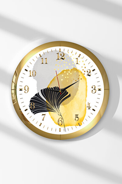 Zevahir Mobilya Dekorasyon Gold Framed Abstract Rhythm Themed Round Mdf Wall ...