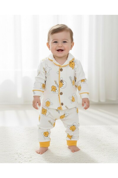 voyyo kids baby Baby Boy 6-9-12-18-24 Months Pooh Printed , Double-Breasted C...