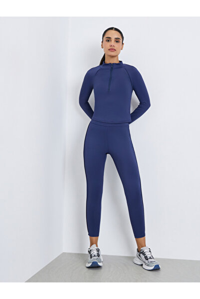 Styli Women Half Zip Up Thumbhole Top with Leggings Set