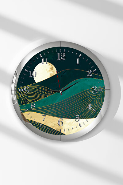 Zevahir Mobilya Dekorasyon Ceas de perete rotund din MDF cu tematică Sunset H...