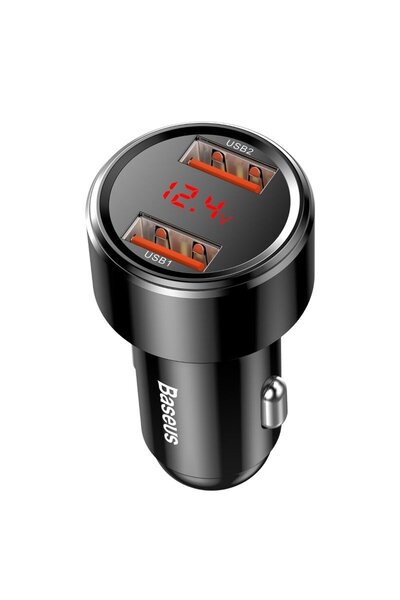 Baseus Magic Dual USB Car Charger, 45W Quick Charge, Black