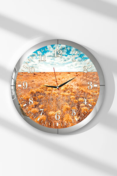 Zevahir Mobilya Dekorasyon Ceas de perete rotund din MDF cu tematică Meadow, ...