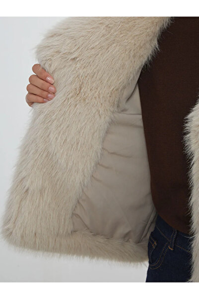 LC Waikiki Jacket Collar Women's Fur Coat