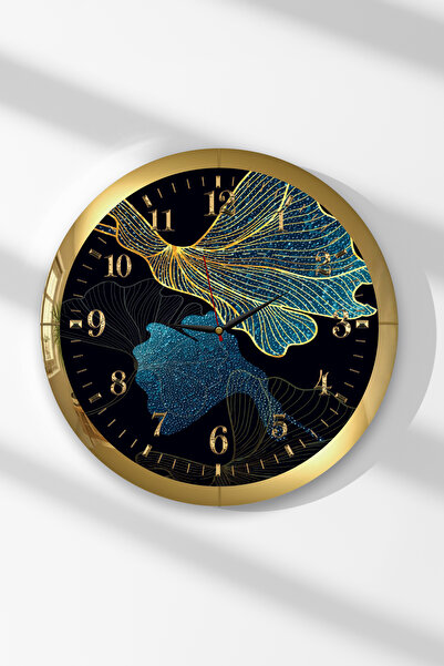 Zevahir Mobilya Dekorasyon Ceas de perete rotund din MDF cu tematică frunze d...