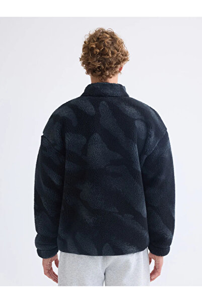 LC Waikiki Mock Neck Plush Men's Zippered Sweatshirt