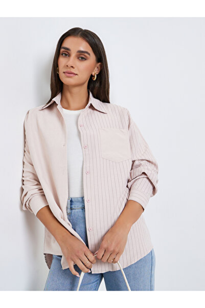 Styli Women Striped Oversized Casual Shirt
