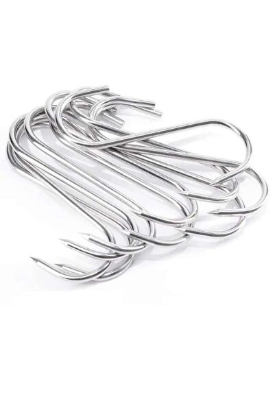 OEM Set of 15 Sharp S-Type Hooks for Butchering / Smoking Meat, Stainless Ste...