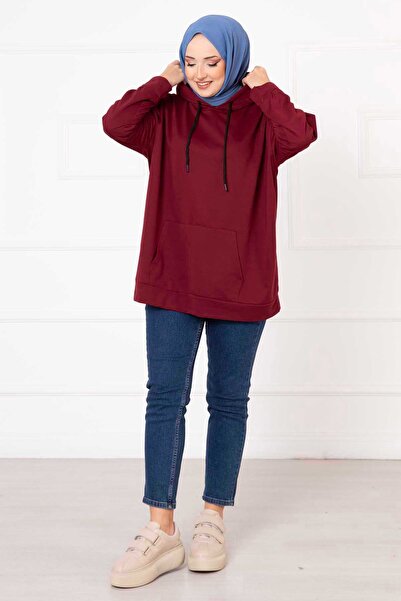 EBRUTESETTÜR Hijab Sweatshirt with Kangaroo Pocket
