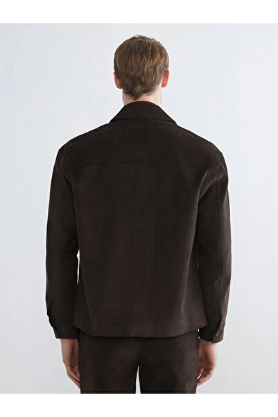 LC Waikiki Brown Regular Fit Long Sleeve Velvet Men's Shirt Jacket