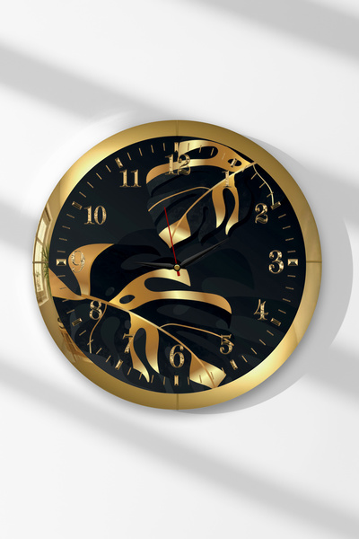 Zevahir Mobilya Dekorasyon Ceas de perete rotund din MDF cu tematică de plant...