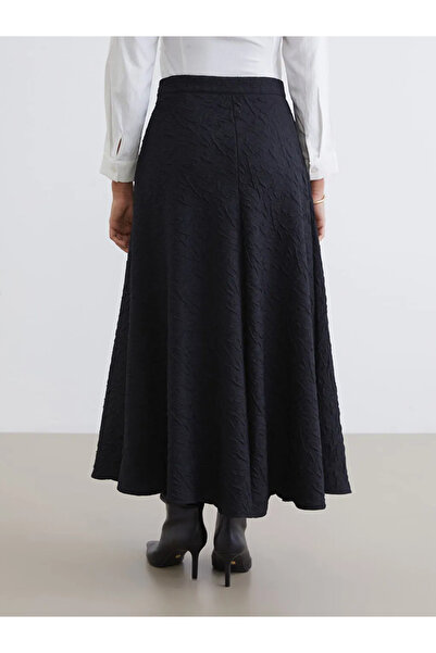 LC Waikiki Textured A-Line Skirt with Zipper at the Waist