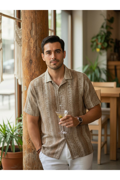 TRULOOM By Styli Men Striped Regular Fit Cotton Shirt