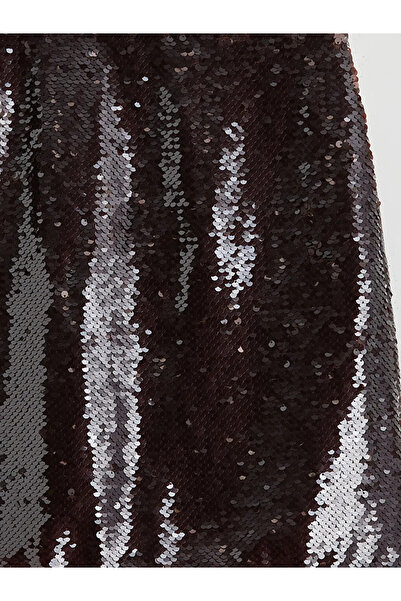 LC Waikiki Zippered Sequin Mini Skirt