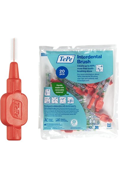 TePe Interdental Brush, Extra Soft, Red, 0.5mm/ISO 2, 20pcs