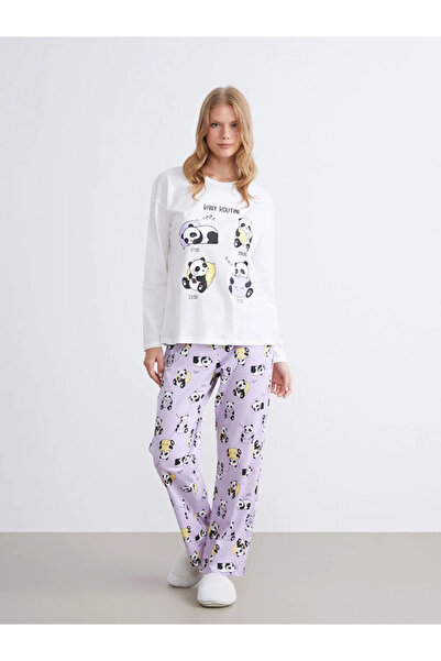 LC Waikiki Pantaloni de pijama de damă imprimați cu talie elastică