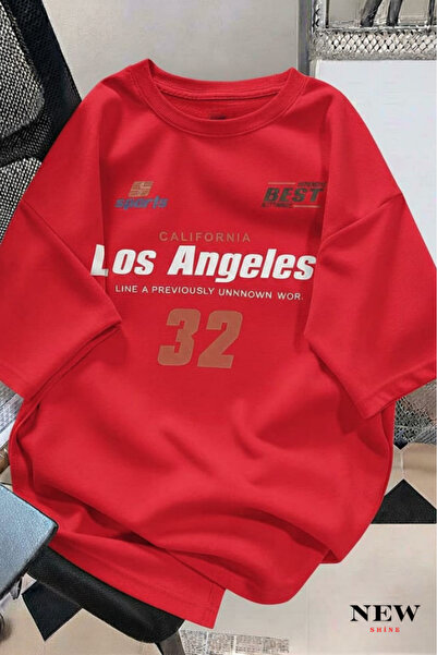 New Shine تي شيرت مطبوع للجنسين من لوس أنجلوس 32