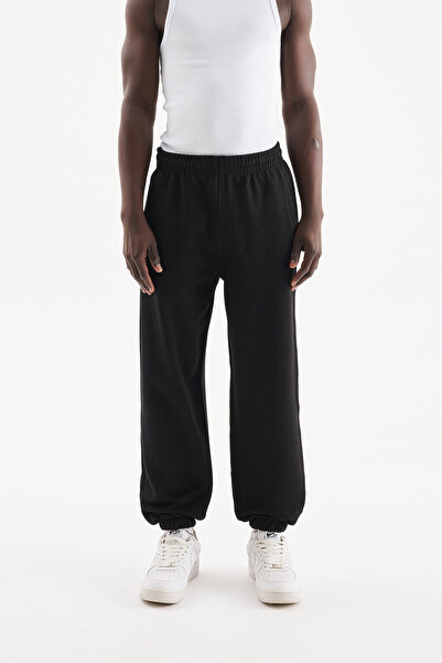 Machinist Men's Diegonal Oversized Basic Jogger Sweatpants Black