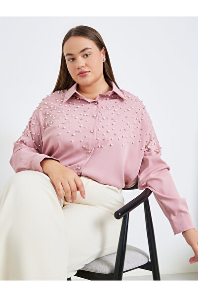 Styli Rhinestone Studded Long Sleeve Shirt