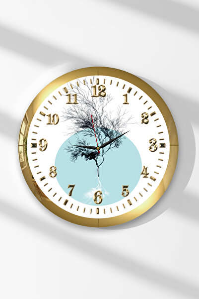 Zevahir Mobilya Dekorasyon Ceas de perete rotund din MDF cu tematică Ramura T...