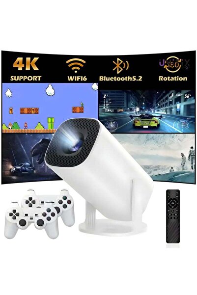 Generic Smart 4K Support Projector Android 11 WiFi6 Bluetooth Dual Gamepads 8...