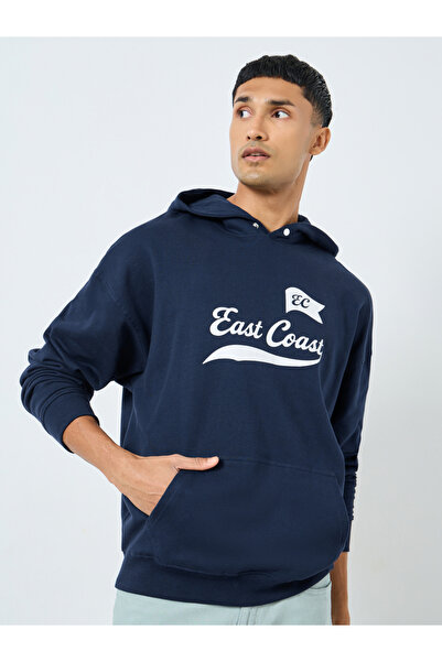 Styli Men Oversized Heavy Fleece Printed Hoodie