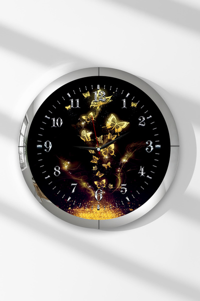 Zevahir Mobilya Dekorasyon Ceas de perete rotund din MDF cu tematică fluture ...