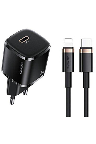Usams T36, 20W, 3A, 1x USB-C, Cablu USB-C la Lightning inclus, Încărcare rapi...