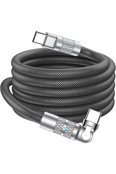 The Bros Fast Charging 60W USB C to USB C Cable 6FT Braided with Right Angle ...