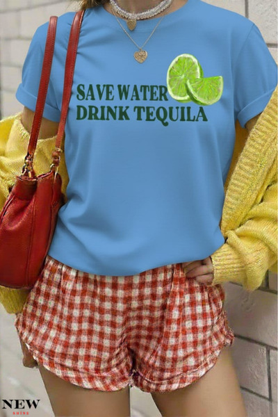 New Shine SAVE WATER DRINK IMPRIMAT UNISEX tricou
