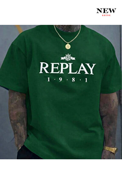New Shine تي شيرت مطبوع للجنسين من ريبلاي 1981