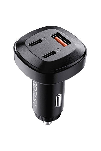 Acefast Car Charger B3, 66W, 2x USB-C + USB (black)