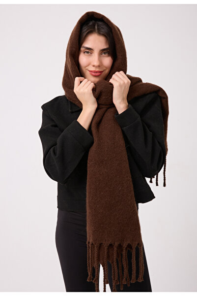 myfirstsea Yumuşak Dokulu Puffy Şaçaklı Şal Atkı - Trend Kalın Kışlık Mode 50...