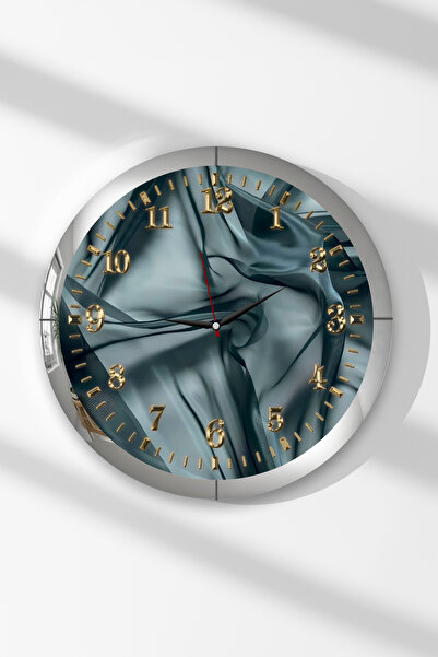 Zevahir Mobilya Dekorasyon Ceas de perete rotund din MDF cu tematică Dark Spa...