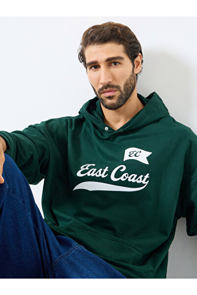 Styli Men Oversized Heavy Fleece Printed Hoodie