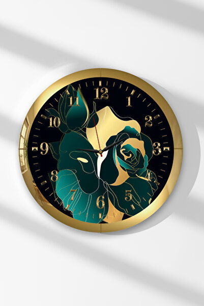 Zevahir Mobilya Dekorasyon Ceas de perete rotund din MDF cu tematică frunze d...