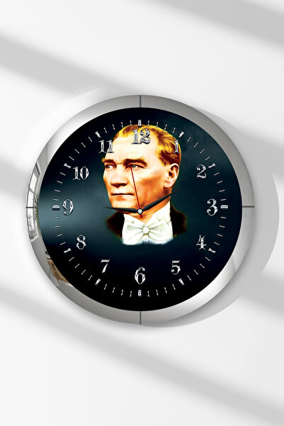 Zevahir Mobilya Dekorasyon Ceas de perete rotund din MDF cu tematică Ataturk,...