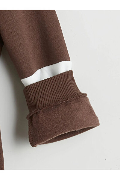 LC Waikiki Brown Printed Boys' Sweatshirt and Sweatpants