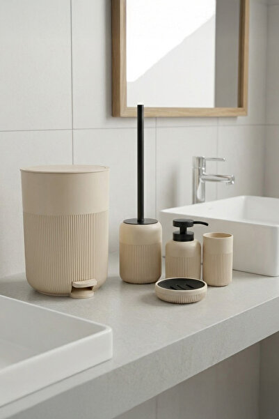 Vadi Olivia Modern White Acrylic Bathroom Set 5 Pieces