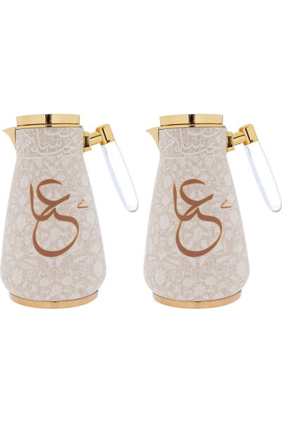 Generic طقم ترمس عاليا من معرض السيف، 0.75/1 لتر، قطعتان، غلاف داخلي من الزجا...