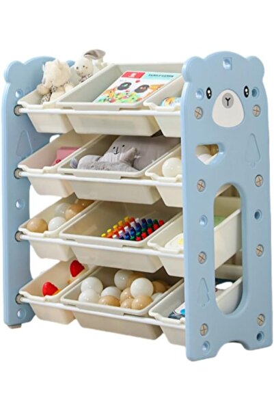 Nichiduta Garden Blue Bear children's organizer, with open shelves, on 4 leve...