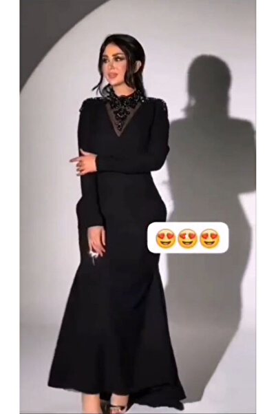 Sweety Fashion فستان سهرة أسود فاخر بتصميم