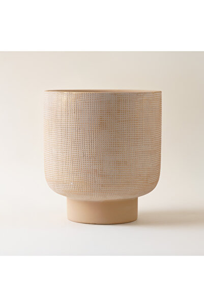 homez ceramic vase 27.5*27.5*30.5cm, beige